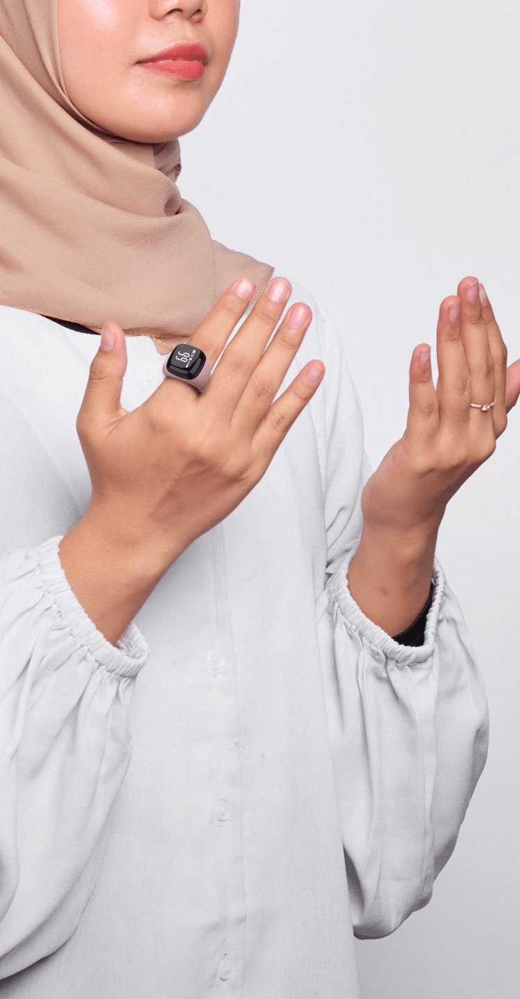 Digital zikr ring Noor with Bluetooth iQibla Life app